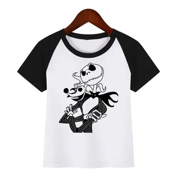 Berniukų ir Mergaičių Jack Skellingt Anime Print T Shirt Baby Vaikai Juokinga Drabužius Chirden Vasaros T-shirt