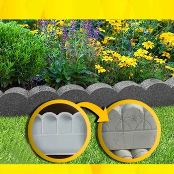 Betono gėlių tvenkinys tvora plytų pelėsių kaimo sodas sodas plytų pelėsių cemento gėlių lova tvoros pusėje, akmens, plastiko pelėsiai plytų T6