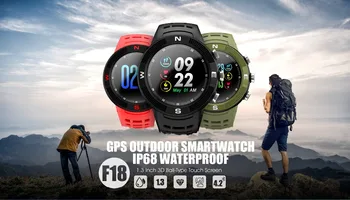 BINSSAW 2019 Naujas IP68 Vandeniui GPS Smart Žiūrėti F18 Spalvotas Ekranas Didelis Baterijos Išgirsti ritmo Monitorius Vyrams, Moterims, Sportas Smartwatch+BOX