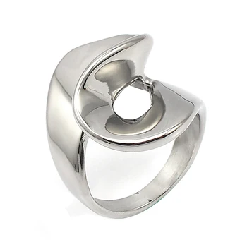 Bižuterijos Žiedas iš Nerūdijančio Plieno, Metalo Moterų Žiedas Susuktų Žiedas Ponios Specialus Kietas Kokteilis Žiedas
