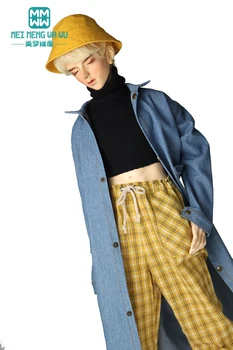 BJD Doll drabužių Mados Džinsinio audinio tranšėjos paltai, pledas kelnės, megztinis 60-72CM 1/3 DK SD Lėlės, žaislai, Kamuolys, Šlifuota Lėlės dovana