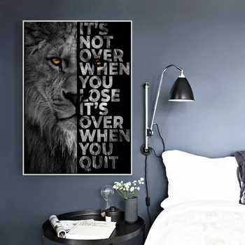 Black Lion su Įkvepiantį Žodžiai Sienos Drobė Meno Tapybos Plakatai Ir Spausdina ant Drobės Meno Nuotrauką Kambarį Namų Dekoro