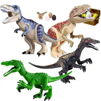 Blokai Sidabro Pilkumo Tyrannosaurus Rex Žalia Triceratopsas Mėlyna Dinozaurų Duomenys Vaikams, Žaislai 33060-25 33060-26