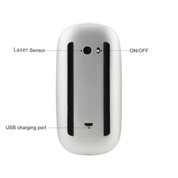 Bluetooth 5.0 Magija bevielė Pelė Įkraunama Lazerio Silent Touch Roller 1600DPI Ultra Plonas Kompiuterio Pelės 