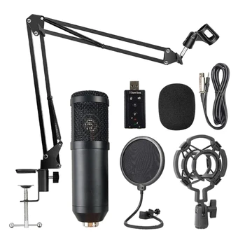 BM800 Profesionalus Pakabos Mikrofono Rinkinį Live Transliacijų Įrašymas Kondensatoriaus Mikrofonas Kompiuterio Karaoke KTV