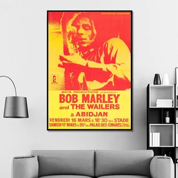Bob Marley Ir Wailers Palais Des Congres Koncerto Plakatas Namų Dekoro, Sienų Dekoras Sienos Menas Drobė Spausdinti