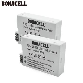 Bonacell V LP E8 LPE8 Fotoaparato Baterija, Canon EOS 550D 600D 650D 700D Kiss X4 X5 X6i X7i Rebel T2i T3i T4i T5 Baterijų L50