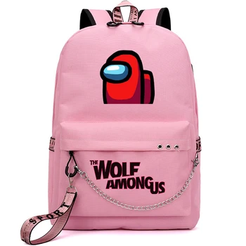 BPZMD Žaidimas Tarp Mūsų 3D kuprinė Vaikams, Cartoon Anime Mokyklos Krepšys nešiojamojo kompiuterio Kuprinė Mergaitė, Berniukas, ant Nugaros Unisex Vandeniui Kelionės krepšys