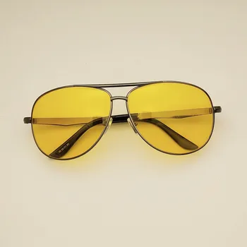 BRERONE Aviacijos Naktinio Matymo akiniai Vairavimo Geltona Objektyvas Klasikinis Anti Akinimo Vizija Vairuotojo Saugos akiniai Vyrams sunglass