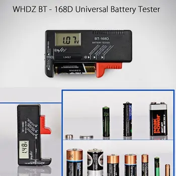 BT168D Baterijų Testeris AA/AAA/C/D/9V/1,5 V Smart LCD Skaitmeninis Testeris Koduojami Skaitiklis Rodo, Volt Testeris Tikrintuvas #A