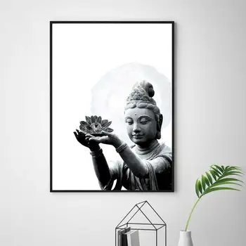 Buda Sienos Meno plakatas Juoda Ir Balta Spausdinimo sienos nuotraukas kambarį Meditacijos Kambarys Dekoro tapyba