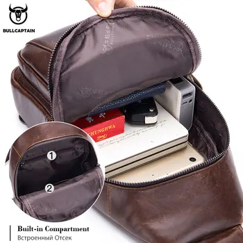 BULLCAPTAIN natūralios Odos Krūtinės Atgal Pack krūtinės maišelį vyrų mados Messenger bag ' s Daugiafunkcinis kortelės bages mobiliojo telefono krepšiai