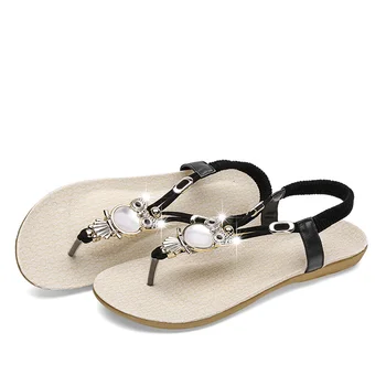 Butai paplūdimio sandalai moterims vasaros avalynė flip flop 2021 mados elastinga t-strap bohemijos zawalcowany vasaros sandalai moteriška šlepetė