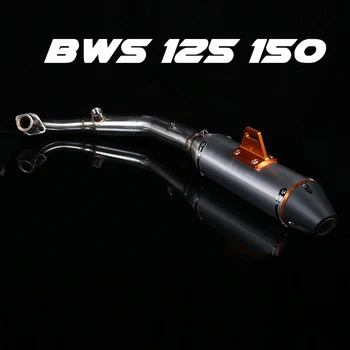 BWS125 motociklo visas išmetimo sistemos Vidurio Link Vamzdis + Duslintuvo už yamaha BWS 125 150 M3 Slip-On