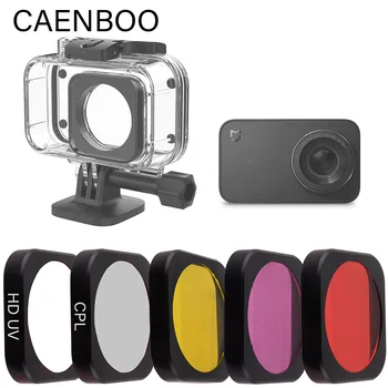 CAENBOO Mijia Veiksmų Kamera, Originalus Korpusas Priedai UV PL Raudona Geltona Magenta Nardymo Filtras Atveju Xiaomi Mijia 4K Mini