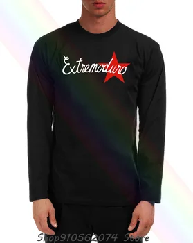 Camiseta Negra Extremoduro Logotipas Hombre Talla Algodoacuten Mados Klasikiniai vyriški Kaklo, ilgomis Rankovėmis T-Shirt