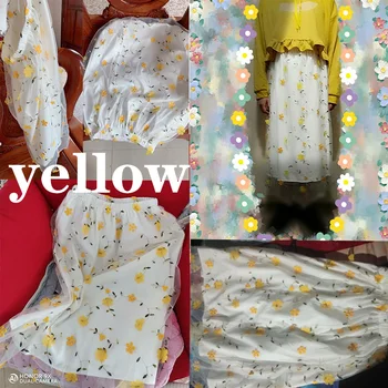 Candy spalvas 3D Gėlių Siuvinėjimo Nėrinių Akių klostuotas sijonas Moterims Aukšto Juosmens Ilgai Midi Skrit Elegantiškas, Tiulis Saldus kawaii Streetwear