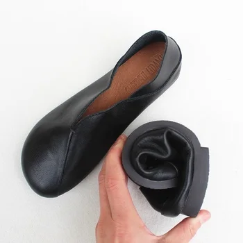 Careaymade-natūralios Odos kvėpuojantis moterų batai, minkštas vienintelis originalus viršutinis sluoksnis odos,rankų darbo gryno viena koja, viena batai