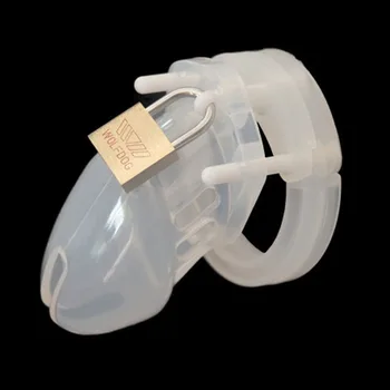 CB6000s trumpas tipo silikono skaistybės narvas su 5vnt gaidys žiedas varpos narve vyrų skaistybės prietaiso paukščių užraktas nelaisvėje sekso žaisliukai vyrams