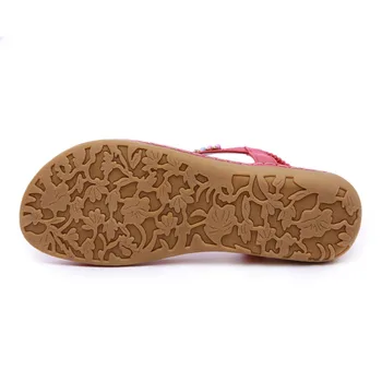 CEYANEAO 2019 Moterų Butas Retro Paplūdimio Sandalai, Batai Moteris Atsitiktinis Flip Flop Etninės Boho Bohemijos Spalvinga String Granulių Sandalai