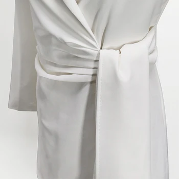 CHICEVER korėjos Kietas Suknelė Moterims Įpjovomis Apykakle ilgomis Rankovėmis Slim Mini Hem Asimetriškas Suknelės Moterų Mados Naujų 2020 m. Vasarą