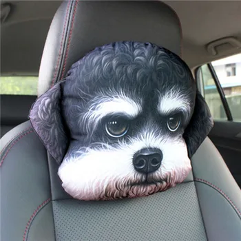 CHIZIYO Automobilio Sėdynės Puikus 3D Atspausdintas Teddy Šuo Gyvūnų Veido Automobilių Kaklo pagalvė Auto Saugos Pagalvėlės Pagalvėlės Lašas Laivybos