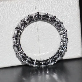 Choucong Prekės ženklo Moterys bižuterijos Visą Raundą 4mm 5A Cirkonis Cz 925 Sterlingas sidabro Dalyvavimas Vestuvių Juostoje Žiedas