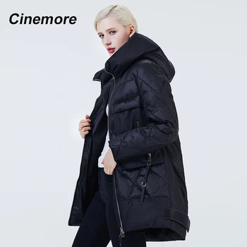 Cinemore 2020 Naują atvykimo Moterų žiemos žemyn striukė asmenybės Alyvinė spalva parko moterų kišenėje šiltas Reguliariai ilgis 2025