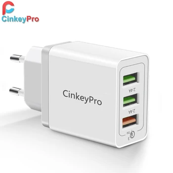 CinkeyPro 3-Ports USB Įkroviklis Greitai Įkrauti 3.0 Greito Įkrovimo Samsung Suderinamo 