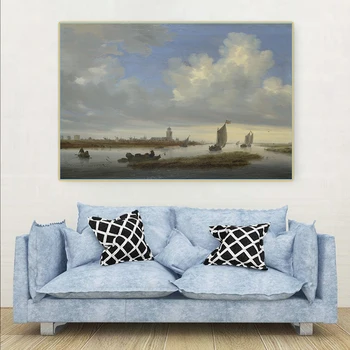 Citon Jacob van Ruisdael《Peržiūrėti Deventer žiūrint iš Šiaurės》Drobė Meno Aliejaus Tapybos Paveikslų Sienų Dekoras Namų Puošybai