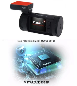 Conkim Brūkšnys Cam GPS DVR Skaitmeninio Vaizdo įrašymo 1296P 1080P Full HD Paslėptas Black Box Auto Kameros, DVR, Mini 0826P w/ Hard Wire Rinkinys