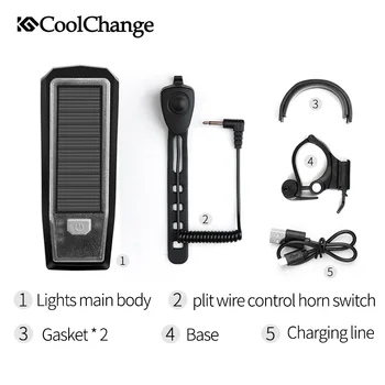 CoolChange Saulės Dviračio Žibintas atsparus Vandeniui USB Įkraunama Fakelas Dviračių Ragų Šviesos Žibintų Naktį Jojimo Saugos Dviračių Šviesos Bell