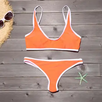 COSPOT Bikini Nustatyti Moterų Plaukimo Kostiumas Aukštos Sumažinti Thong maudymosi kostiumėlį, Paminkštintas maudymosi Kostiumėliai, Sporto Vasaros Paplūdimio Drabužiai Maudymosi Kostiumas