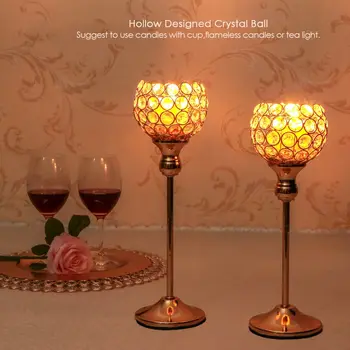 Crystal Tealight Žvakių Laikikliai Metalo, Stiklo Žvakidės Vestuvių Stalo Centerpieces Namų Apdailos Hogar Moderno