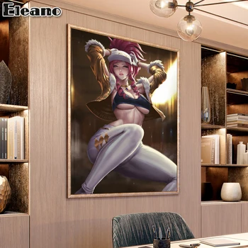 Custom Print 3D Žaidimas Anime Plakatu, Seksualus Ari KDA Moteris Drobė Sienos Meno Tapybos Estetikos Kambarį Apdaila Šiuolaikinė Tapyba
