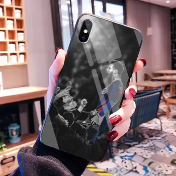 CUTEWANAN Lionelis Messi Black Soft Shell Telefono dėklas Rubisafe Grūdintas Stiklas iPhone 11 Pro XR XS MAX 8 X 7 6S 6 Plus SE 2020 atveju