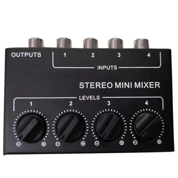 Cx400 Mini Stereo Rca 4-Kanalo Pasyvus Mažas Maišytuvas Maišytuvas Maišytuvas Stereo Balionėlis už Gyvus ir Studija
