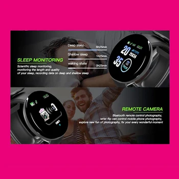D18 Smartwatch Fitneso Sporto Smart Watch Vyrų, Moterų Kraujo spaudimas Žingsnis Chronometras, Skirtų 