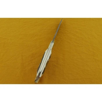 Damasko plieno peilis vario-nikelio lydinio + tika rankena, sudedamas aštrus taktinis lauko išgyvenimo įrankis, medžioklės peilis sudedamas peilis