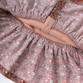 DB14830 dave bella rudenį kūdikių mergaičių mados gėlių spausdinti kratinys drabužių rinkiniai vaikams mielas komplektai vaikams 2 vnt kostiumas