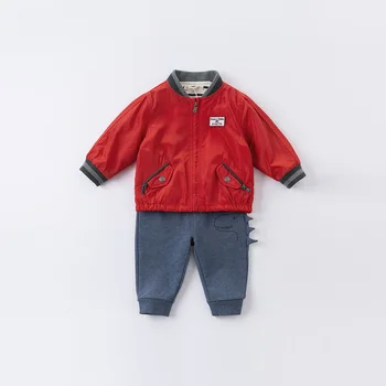 DB14902 dave bella rudenį kūdikių berniukų mados laišką užtrauktukas kišenės kailio vaikams laisvalaikio viršūnes kūdikiams, vaikiška viršutinių drabužių siuvimas