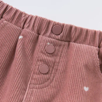 DBW14743 dave bella rudenį kūdikių mergaičių mados mygtuką kišenės kelnės vaikams, visas ilgis vaikai kelnės kūdikiams, vaikiška kelnės