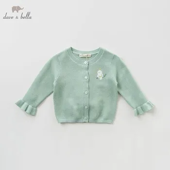 DBZ9917 dave bella pavasario kūdikiams, kūdikių mergaičių mados cardigan vaikams, vaikiška kailio vaikams boutique megztas megztinis