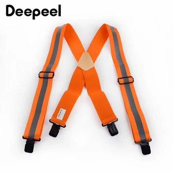 Deepeel 1pc 5*110cm Vyrų Darbo Drabužius, Elastinės Petnešos Plačios Reguliuojamas X Tipo Dirželis Fluorescentinės Oranžinės Įrankis Juostele SlingSP077