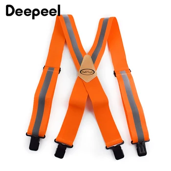 Deepeel 1pc 5*110cm Vyrų Darbo Drabužius, Elastinės Petnešos Plačios Reguliuojamas X Tipo Dirželis Fluorescentinės Oranžinės Įrankis Juostele SlingSP077