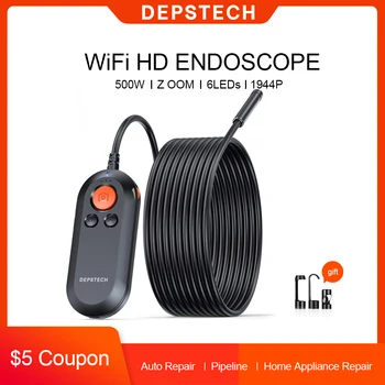DEPSTECH 2.0 MP 5.0 MP WiFi Endoskopą HD Tikrinimo Kamera, Belaidė Kamera Gyvatė 6 LED Borescope Android & iOS