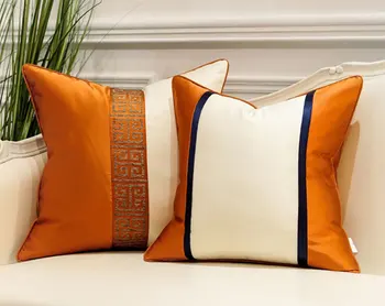 Derliaus oranžinė balta pagalvė/almofadas atveju,modernaus dizaino sėdynės atlošo pagalvėlė padengti 45 50 60,retro dekoratyvinis mesti pagalvės užvalkalą