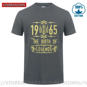 Derliaus Pagamintas 1965, T Marškiniai Mados 1965 M. Gimimo Legendų Marškinėliai, Retro Streetwear Kietas Viršūnes prisijungė 55-oji Gimtadienio Dovanos T-Shirt