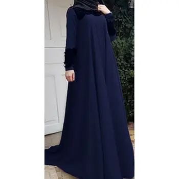 Derliaus Plius Dydis Abaja Kaftan Jilbab Moterų Musulmonų Ramadano Ilgomis Rankovėmis Maxi Suknelė Dubajus Islamo Mados Vakarėlį Kokteilių Apranga