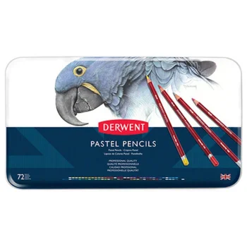 Derwent Pasteliniai pieštukai 24 color & 36 spalvos& 72 spalvų su geležies dėžutę